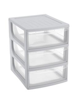 Бокс с выдвижными лотками А5 195х254х264мм 3выдв.отд, светло-сер. 433223730