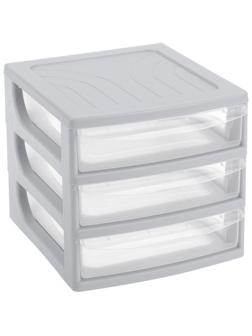 Бокс с выдвижными лотками А6 175х186х214мм 3выдв.отд, светло-сер. 433224030