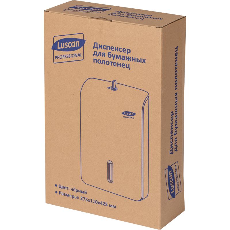 Диспенсер для полотенец лист Luscan Prof Etalon Z-слож maxi черный 151061