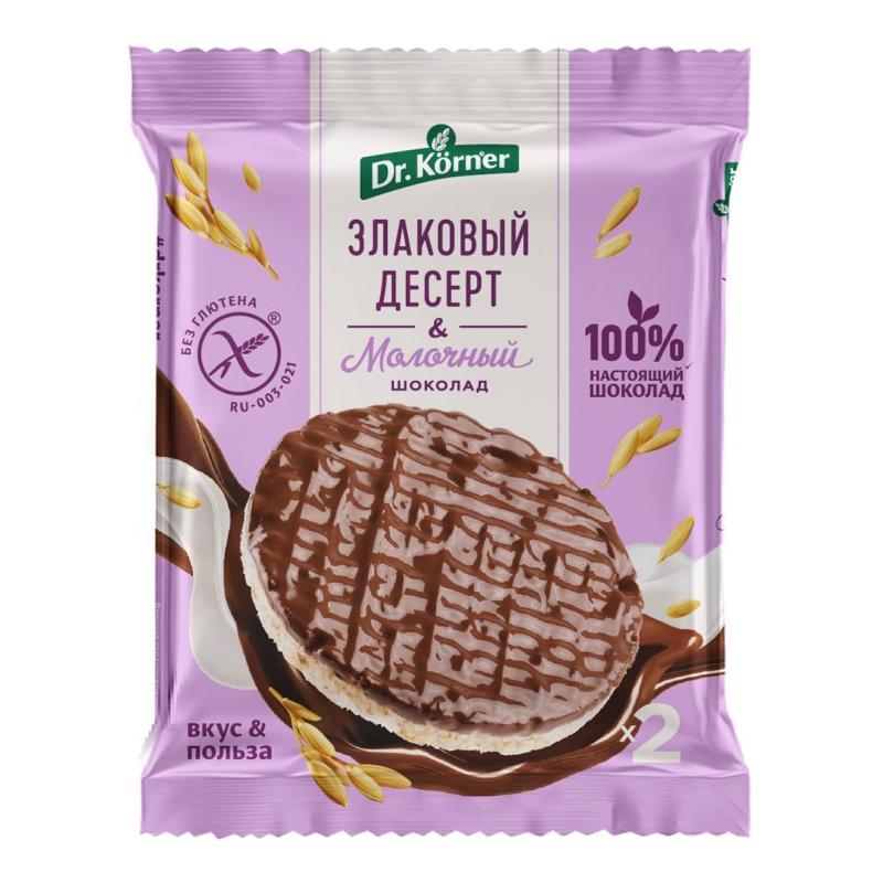 Хлебцы Dr.Korner Злаковый десерт с молочным шоколадом рисовый,34гх17шт/уп