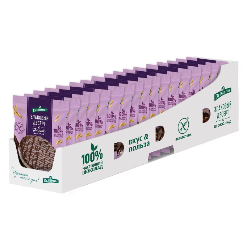 Хлебцы Dr.Korner Злаковый десерт с темным шоколадом рисовый,34гх17шт/уп