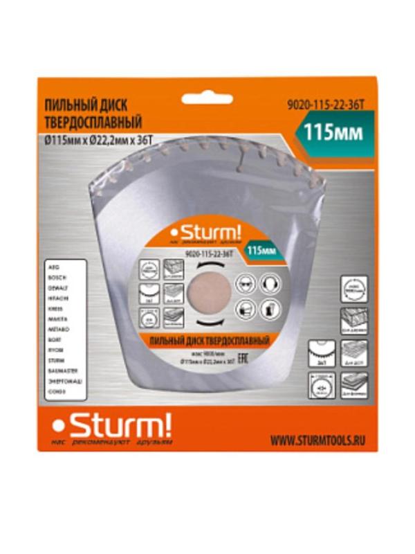 Диск пильный по дереву Sturm!, d115x22мм, 36зуб (9020-115-22-36T)