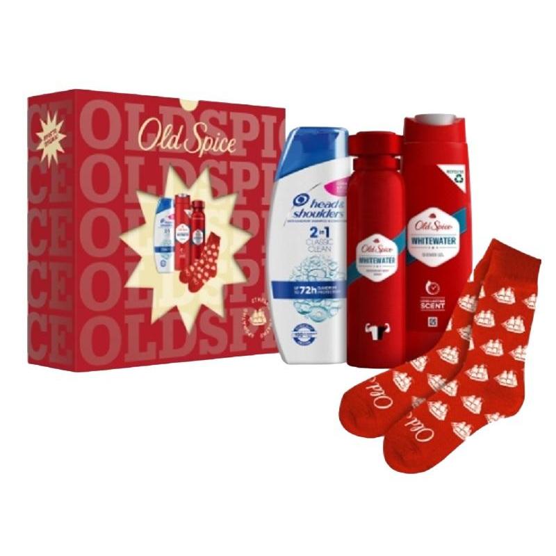 Подарочный набор Old Spice дезодорант150мл,гель д/д250 мл, шамп200мл, носки