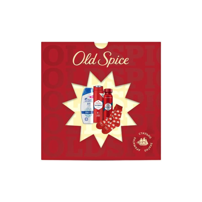 Подарочный набор Old Spice дезодорант150мл,гель д/д250 мл, шамп200мл, носки