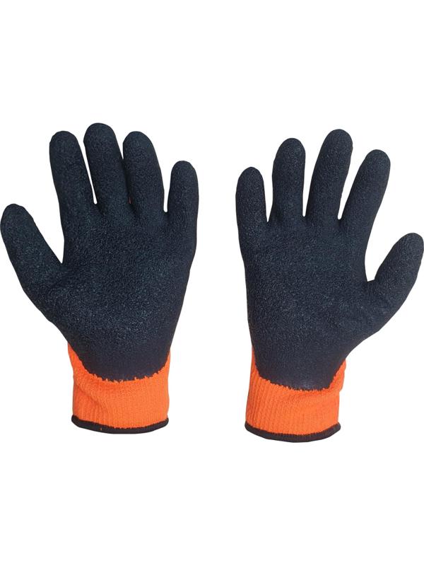 Перчатки защитные акриловые текст.латекс SCAFFA NM007-OR/BLK р.11