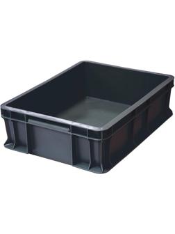 Ящик п/э 400х300х120 сплошной, с внешней ручкой цв. Серый арт.701.03.02