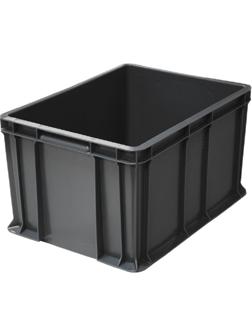 Ящик п/э 400х300х230 сплошной, с внешней ручкой цв. Черный арт.703.03.02