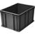 Ящик п/э 400х300х230 сплошной, с внешней ручкой цв. Черный арт.703.03.02