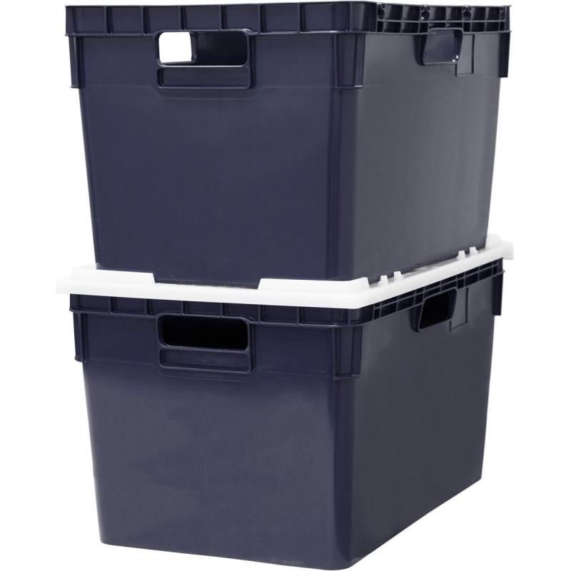 Ящик п/э 600x400x340 сплошной,стенки с отверс. для пакетов цв.черный