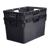 Ящик п/э 600x400x340 сплошной,стенки с отверс. для пакетов цв.черный
