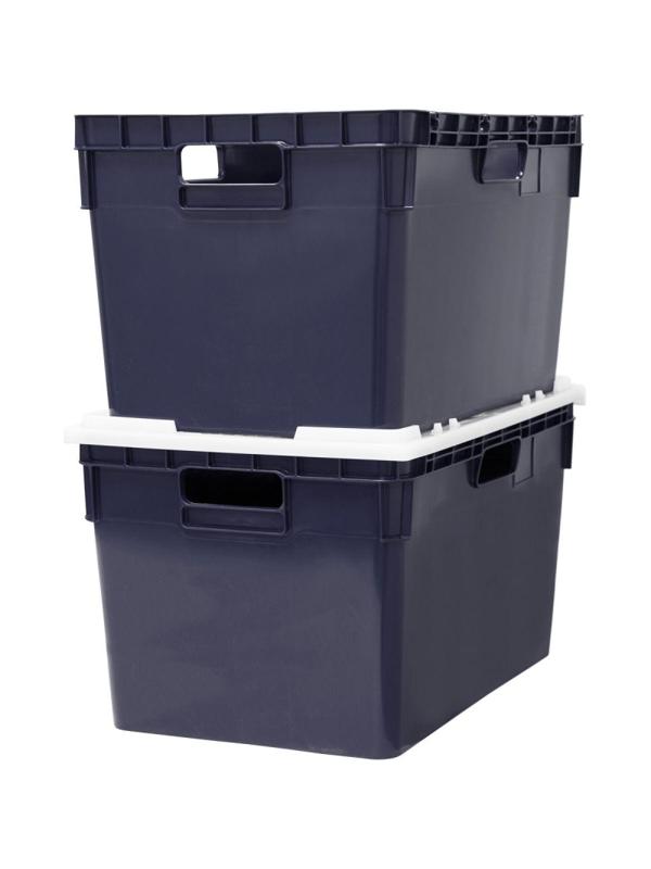 Ящик п/э 600x400x340 сплошной,стенки с отверс. для пакетов цв.черный