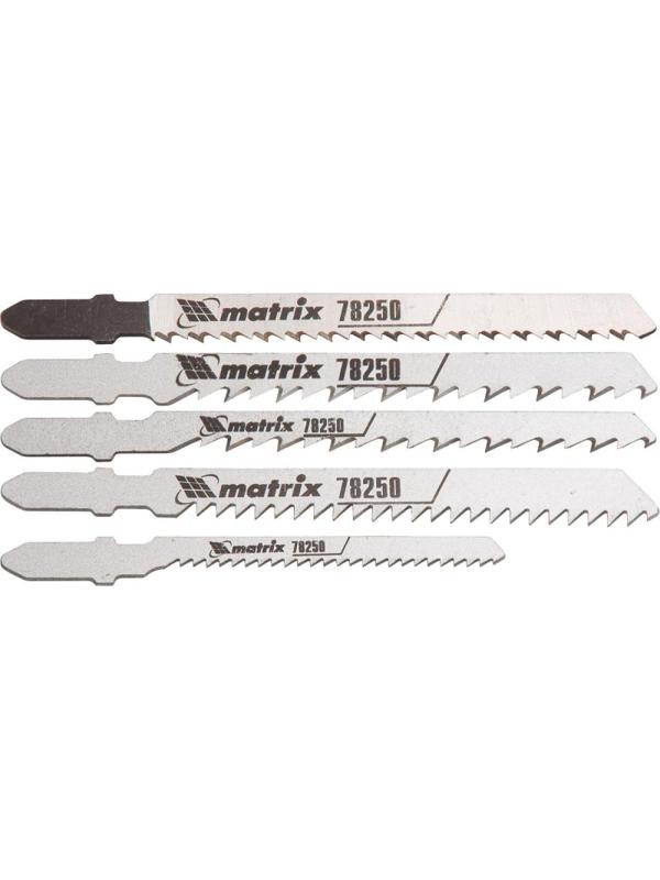 Набор пилок для лобзика MATRIX по дереву, 5шт. (78250)