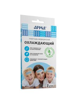 Пластырь охлаждающий АРМА с эвкалиптом , 11x4см, 2шт/уп