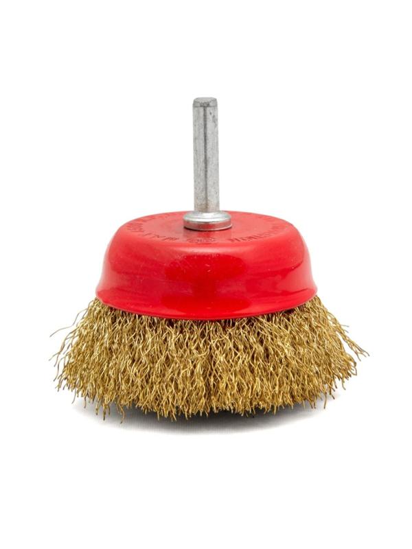 Корщетка VIRA для дрели 50мм чашка с хвост. 6мм, витая проволока (572051)