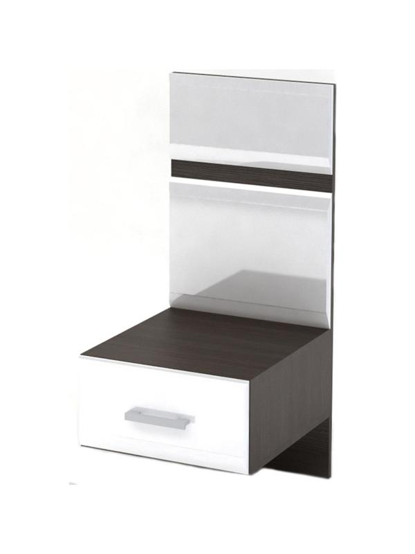 Мебель для дома NM Спальня ВЕГАС тумба с надстройкой МДФ белый гл./Венге