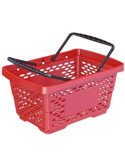Корзина покупательская EVR_JAZZ 410260 пластик красный 28л усилен. дно 2руч