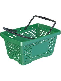 Корзина покупательская EVR_JAZZ 410262 пластик зеленый 28л усилен. дно 2руч