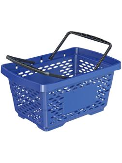 Корзина покупательская EVR_JAZZ 410261пластик синий 28л усилен. дно 2 руч