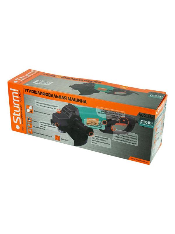 Шлифмашина угловая Sturm! 230мм, 2100Вт, плавный пуск (AG9023R)