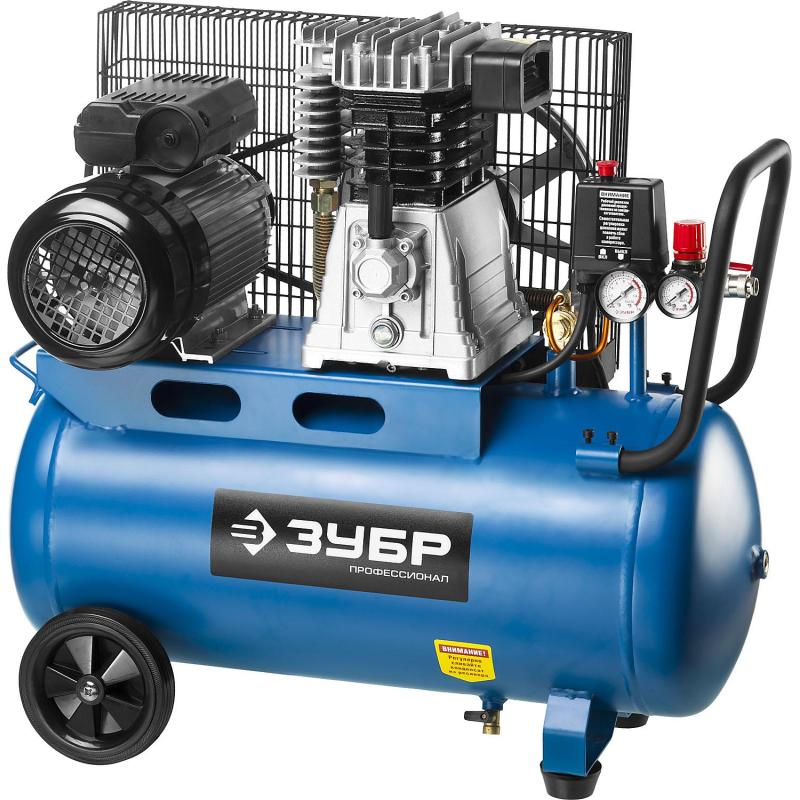 Компрессор поршневой ременной ЗУБР 440л/мин, 50 л (ЗКПМ-440-50-Р-2.2)