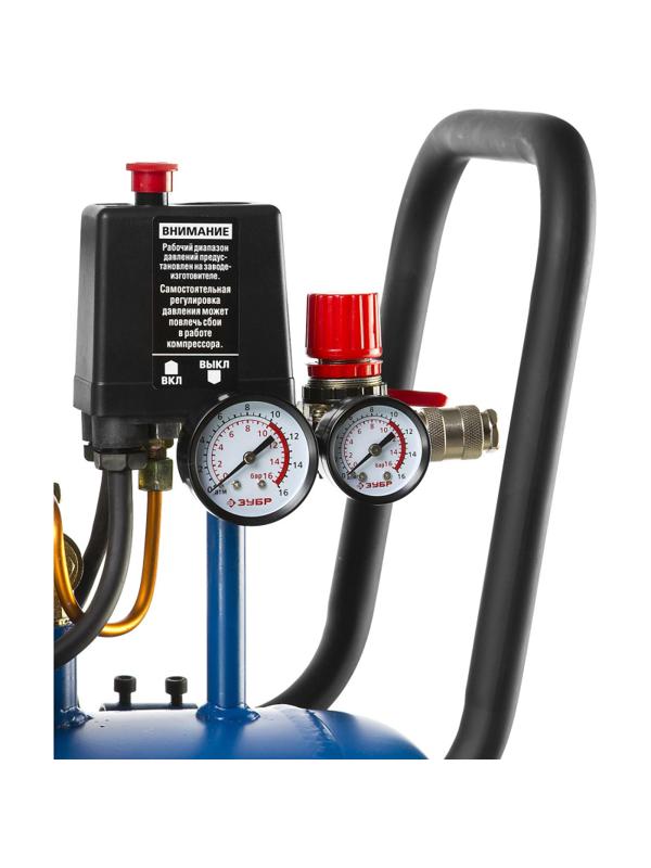 Компрессор поршневой ременной ЗУБР 440л/мин, 50 л (ЗКПМ-440-50-Р-2.2)