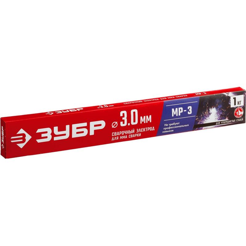 Электроды ЗУБР МР-3 рутил, d3.0х350мм, 1кг, коробка(40011-3.0)