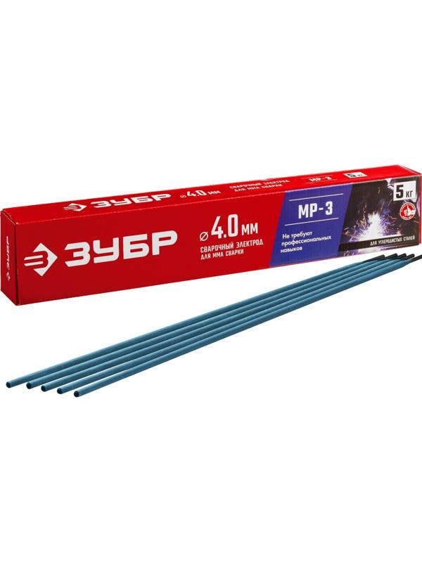 Электроды ЗУБР МР-3 рутил, d4.0х450мм, 5кг, коробка (40015-4.0)