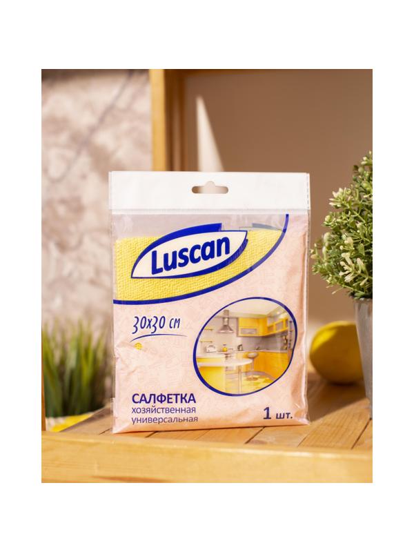 Салфетка хозяйственная Luscan из микрофибры универ 200г/м2 30х30см желтая