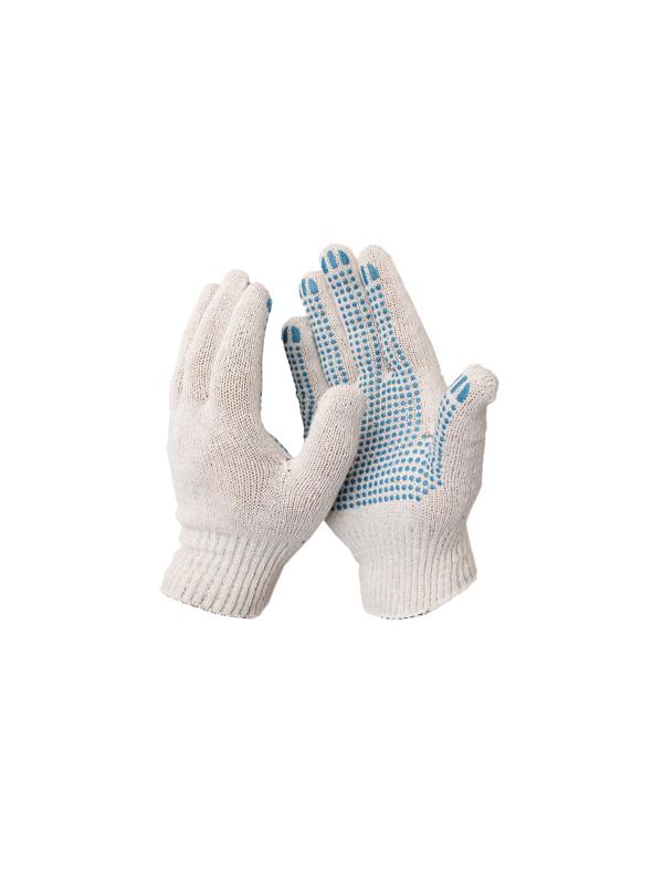 Перчатки защитные трикотажн с ПВХ Точка 4нити40-42гр 10кл 300пар/уп(белые)