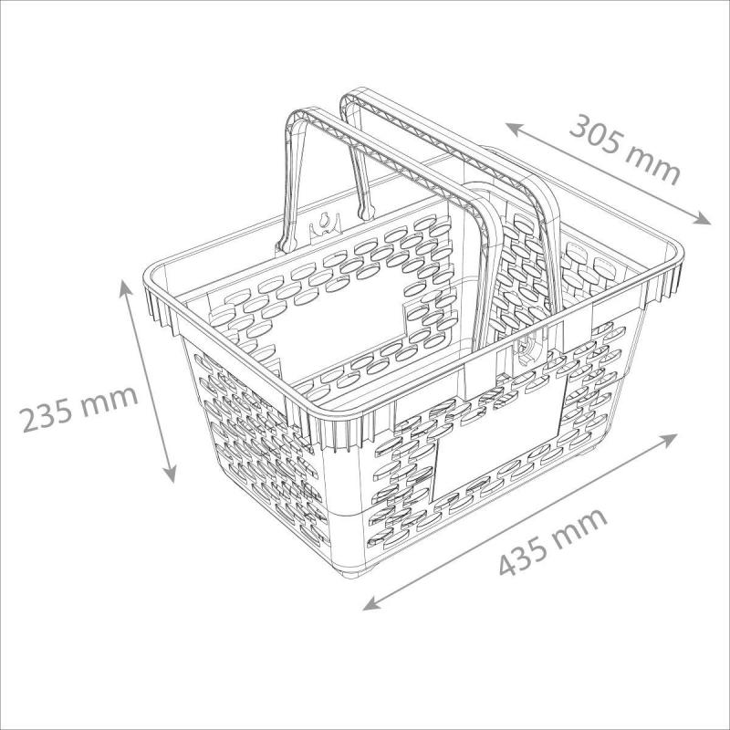 Корзина покупательская EVR_CLASSIC пластик., с 2-мя пл.ручками 20л., черный