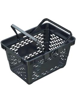 Корзина покупательская EVR_CLASSIC пластик., с 2-мя пл.ручками 20л., черный