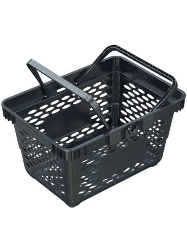 Корзина покупательская EVR_CLASSIC пластик., с 2-мя пл.ручками 20л., черный