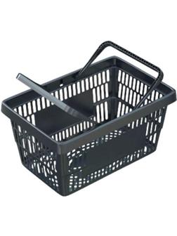 Корзина покупательская EVR_ROCK пластик.усилен. с 2 пл.ручками 20л., черный