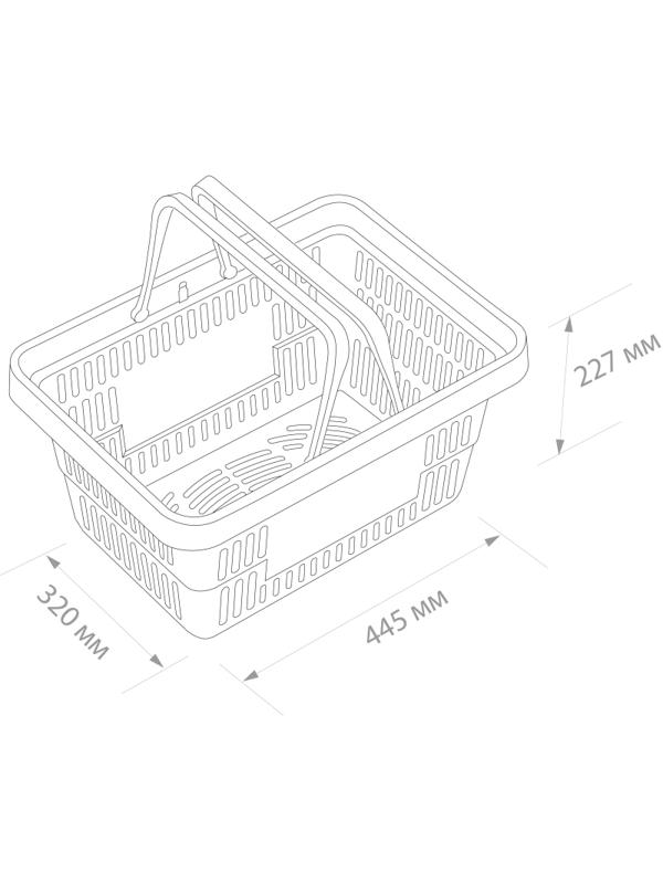 Корзина покупательская EVR_ROCK пластик.усилен. с 2 пл.ручками 20л., черный