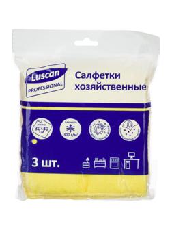 Салфетки хозяйственные Luscan Professional 300г/м2 30х30см 3шт/уп желтые
