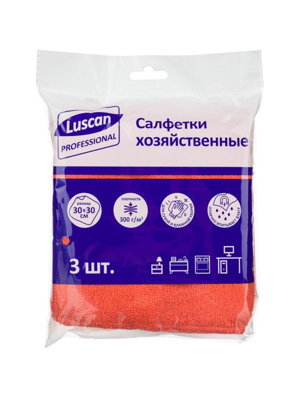 Салфетки хозяйственные Luscan Professional 300г/м2 30х30см 3шт/уп красные