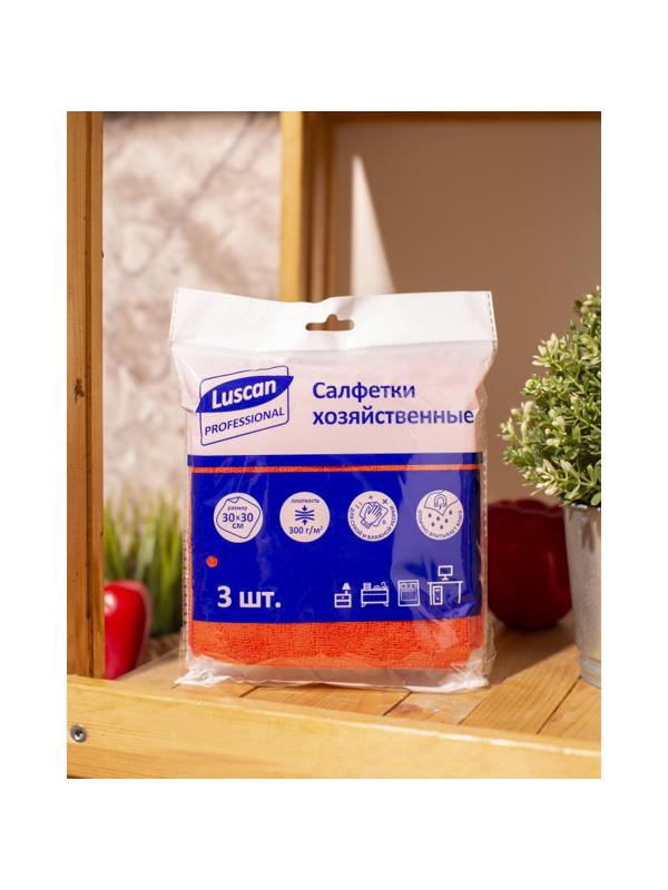 Салфетки хозяйственные Luscan Professional 300г/м2 30х30см 3шт/уп красные