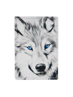 Обложка д/проезд.билета,нат.кожа,цвет.рис.по кожеСеверный волк,3,2-098-0