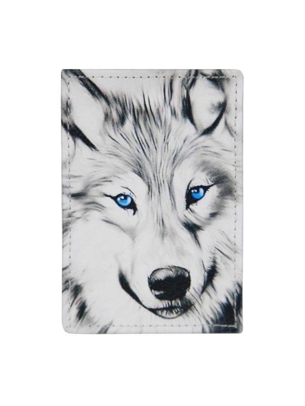 Обложка д/проезд.билета,нат.кожа,цвет.рис.по кожеСеверный волк,3,2-098-0