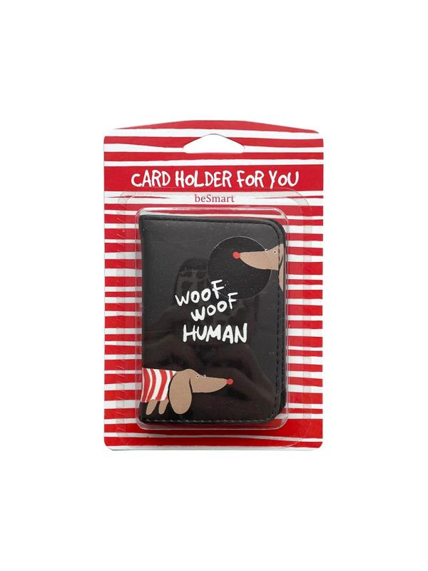 Обложка д/проезд.билета,Be Smart,77х100мм,иск.кожа,Hey human,таксы,N3114