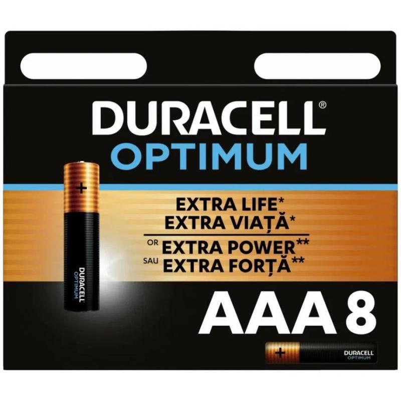 Батарейка Duracell 5014070 ААА алкалиновые 1,5v 8 шт./бл. LR03-8BL Optimum