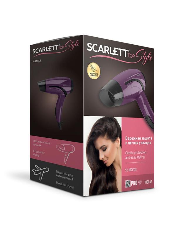Фен SCARLETT SC-HD70T28, 1000Вт, фиолетовый