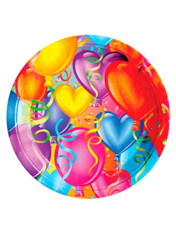 Набор Тарелки однораз бумажные Праздничное настроение 23см, 6шт/уп, 108603