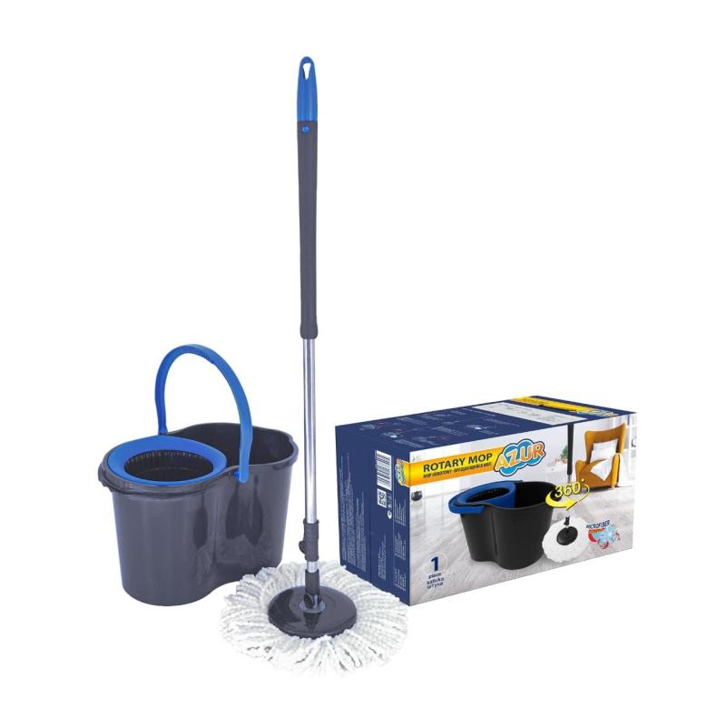 Комплект для уборки вращающ МОП Аzur Блэк (швабра, ведро с отжимом) 072870