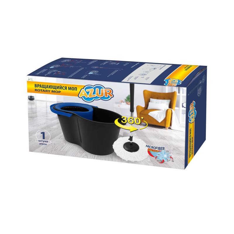 Комплект для уборки вращающ МОП Аzur Блэк (швабра, ведро с отжимом) 072870
