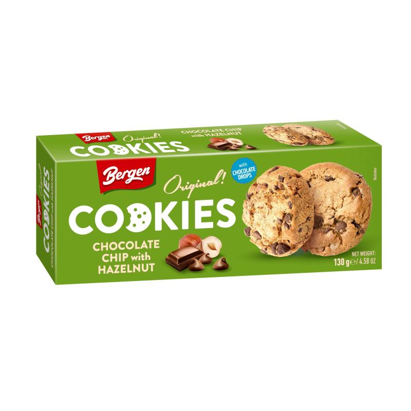 Печенье ORIGINAL COOKIES с кусочками шоколада и лесным орехом, 135г