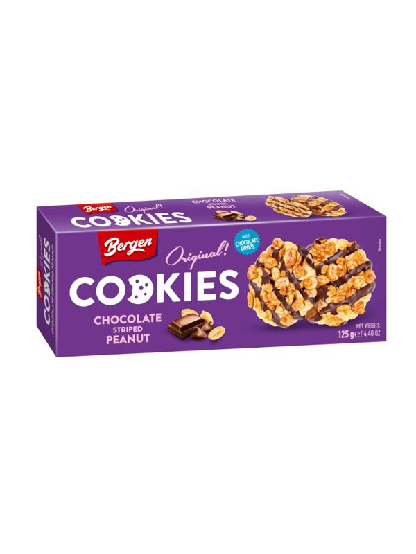 Печенье ORIGINAL COOKIES с арахисом, декорированное темным шоколадом, 125г