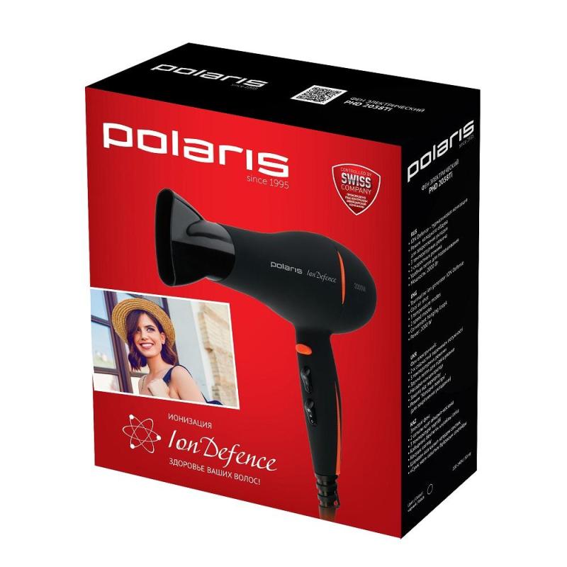 Фен POLARIS PHD 2038Ti, черный