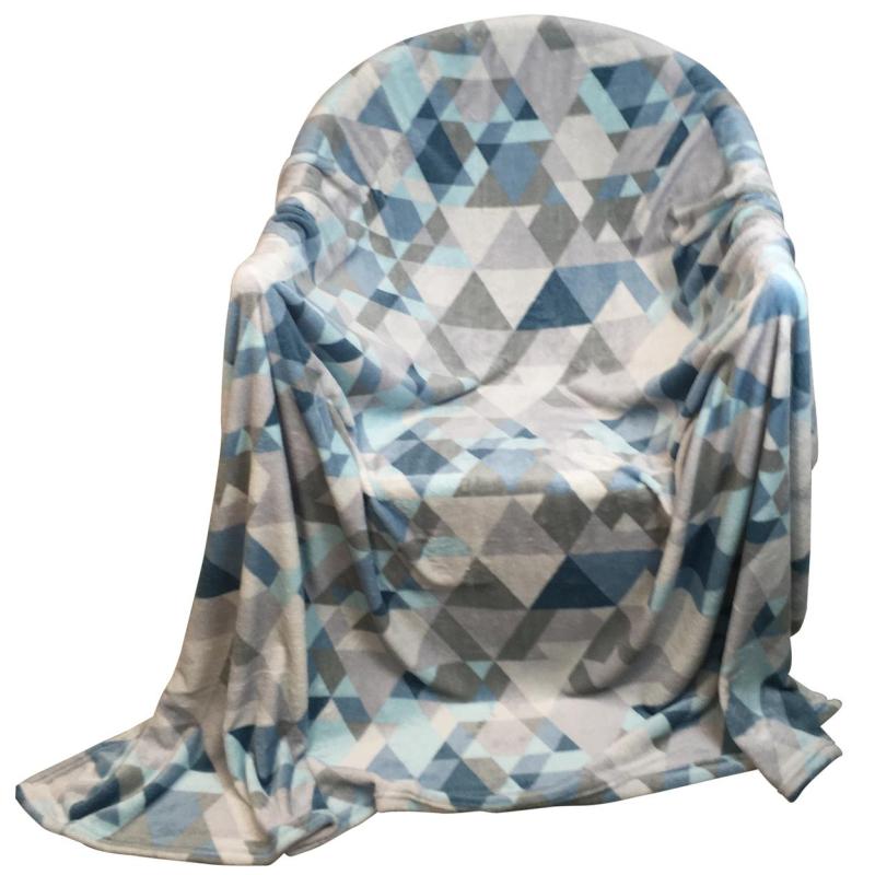 Плед микрофибра Kamelia 180x200см сине-голубой, 6154536