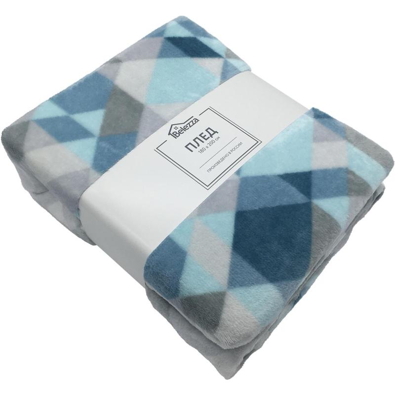 Плед микрофибра Kamelia 180x200см сине-голубой, 6154536